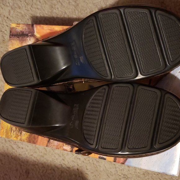 Dansko Solstice brown leather clogs wedge heel shoes EUC US 9 EU 39 - Picture 3 of 4